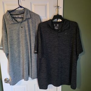 Xersion Men's Polo Duo in Light Gray and Charcoal